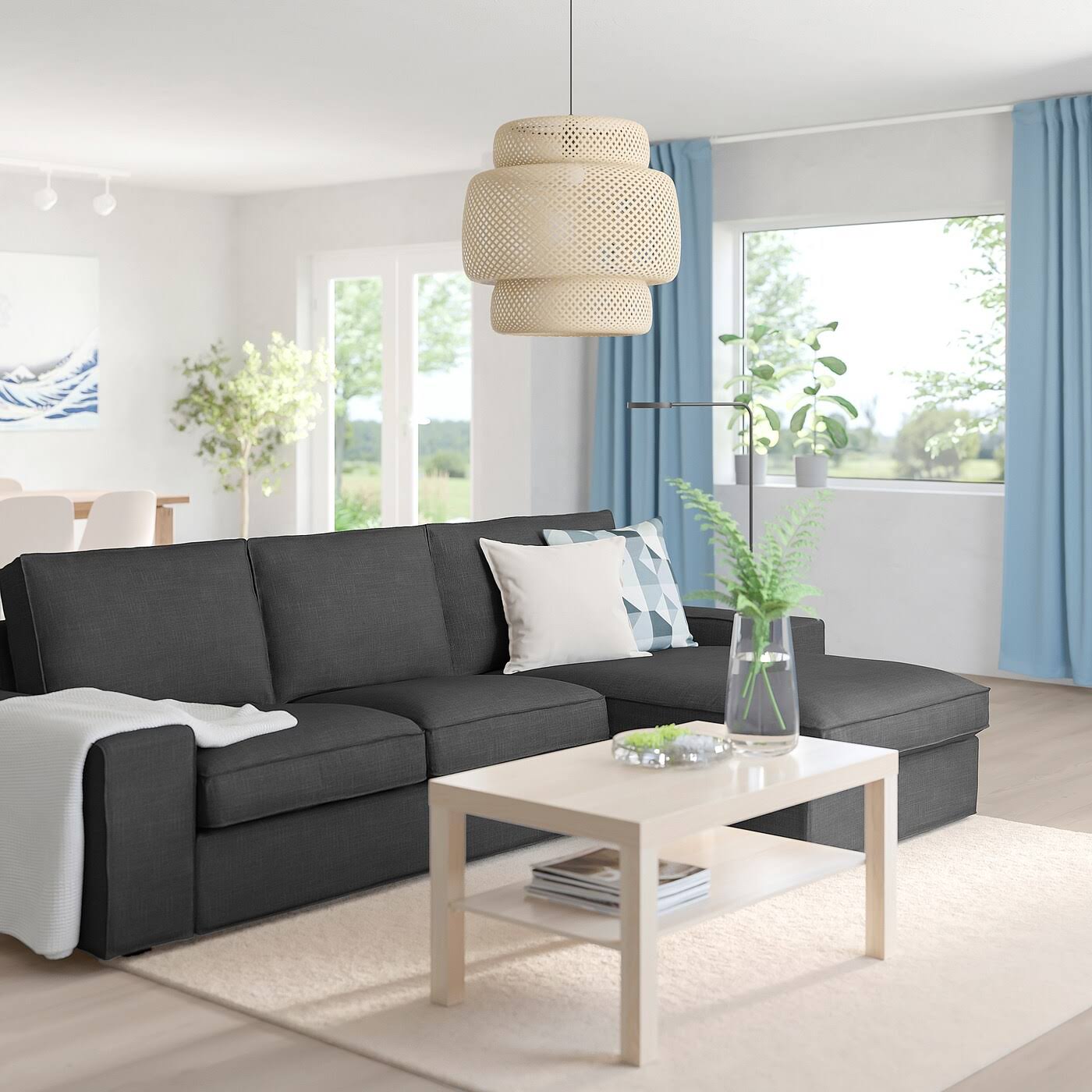 IKEA - Kivik Sofa, with chaise/hillared Anthracite, Max. Width: 110 1/4