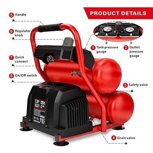 Craftsman 2 Gal Twin Stack Portable Air Compressor 125 PSI 0.3 HP