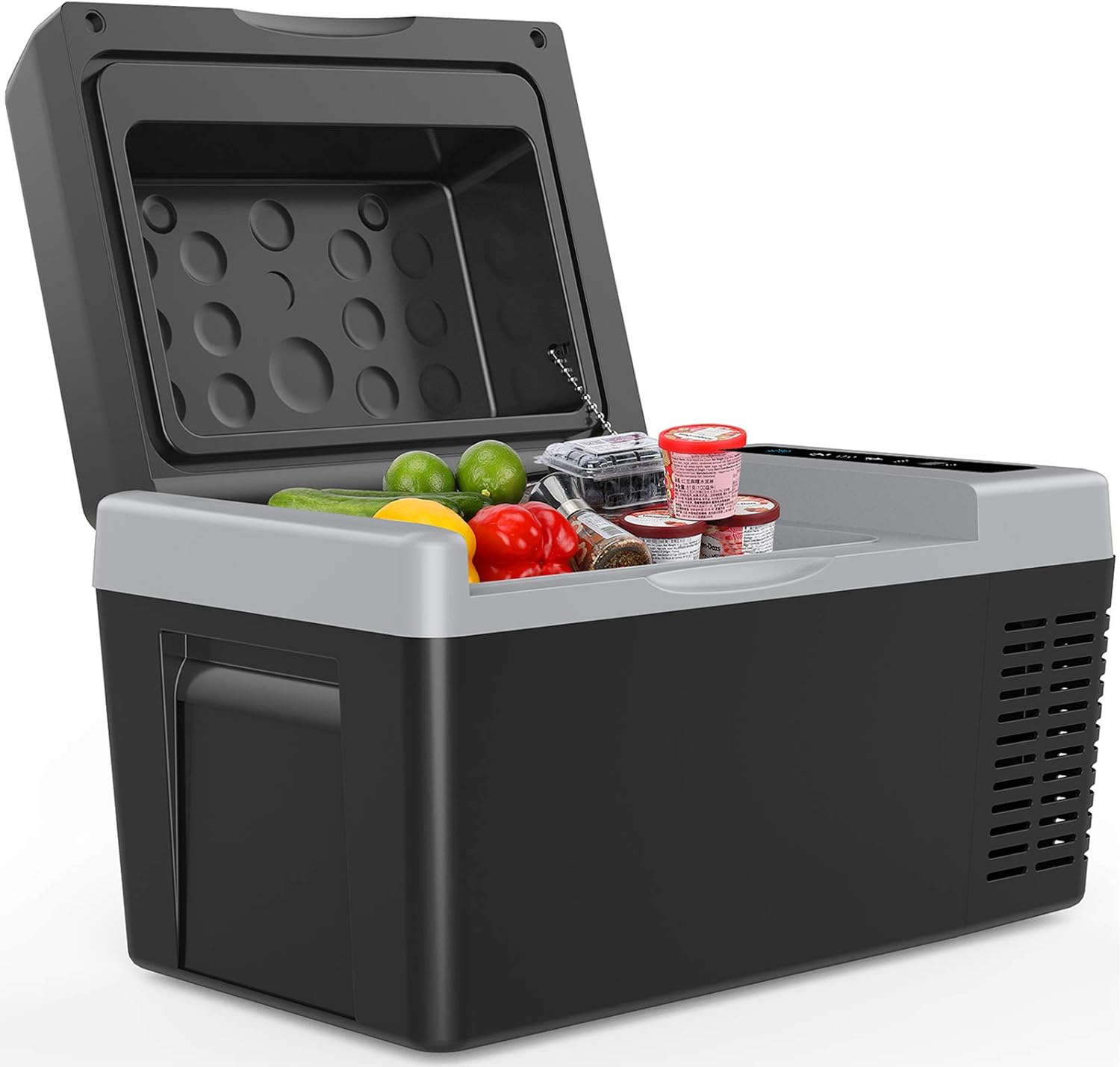 F40C4TMP 12 Volt Refrigerator 24 Quart (23L) Portable Freezer (-7.6℉~50℉) with 12/24V DC and 110-240V AC Compressor Car Fridge for Camping, Truck, RV, Boat, and Trip