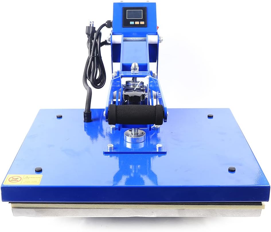 Auto Open Heat Press Machine 16x20 Inch Clamshell Heat Press, Digital Clam Heat Press for T Shirts Bags Mouse Pads More, Home Heat Transfer Machine for Gifts Business, blue