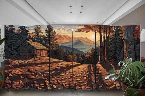 3 Panels Freestanding Acoustic Room Divider Greens Vibrant Daybreak Panorama Art Print Soundproof Privacy Screen Folding Sound Absorbing Partition Wall Divider for Office
