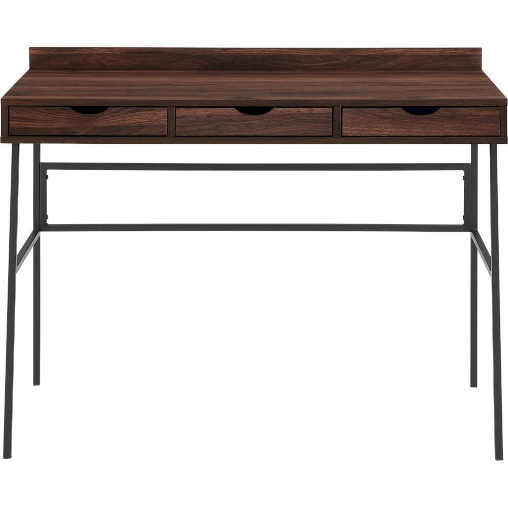 Walker Edison - Industrial Wood 3-Drawer Computer Desk - Dark Walnut
