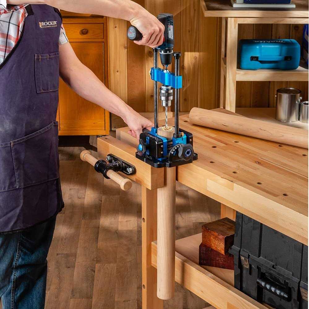 Rockler Drill Guide w/Chuck Key Full-Size Drill Press Accessories for Small Shops - Shop Hardware Tools Online Store
