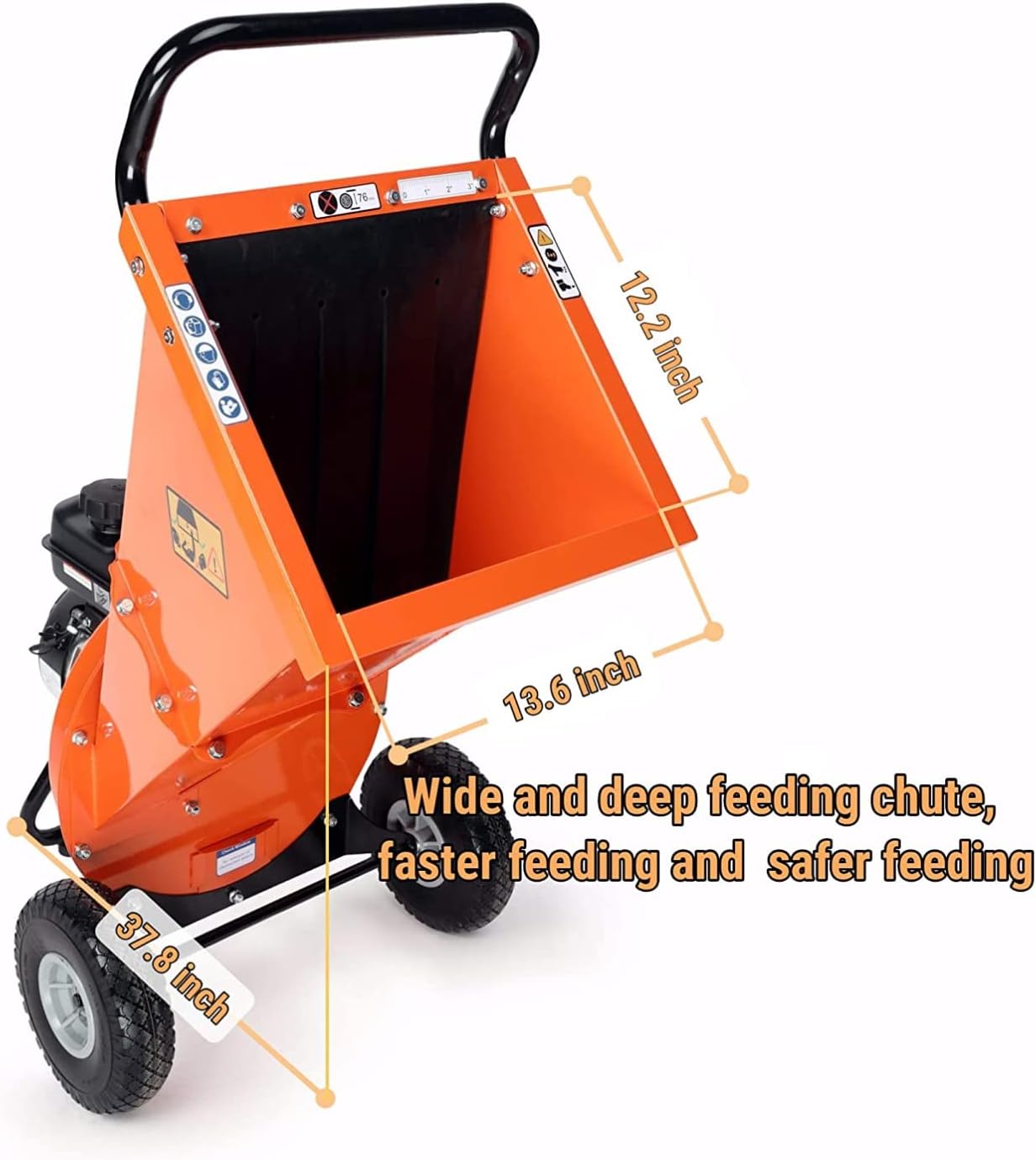 EFCUT C30 Wood Chipper Shredder Mulcher 7 HP 212cc Heavy Duty Engine Gas Powered 3 inch Max Wood Diameter Capacity 20:1 Reduction Ratio 1-Year Warranty After Product Registration