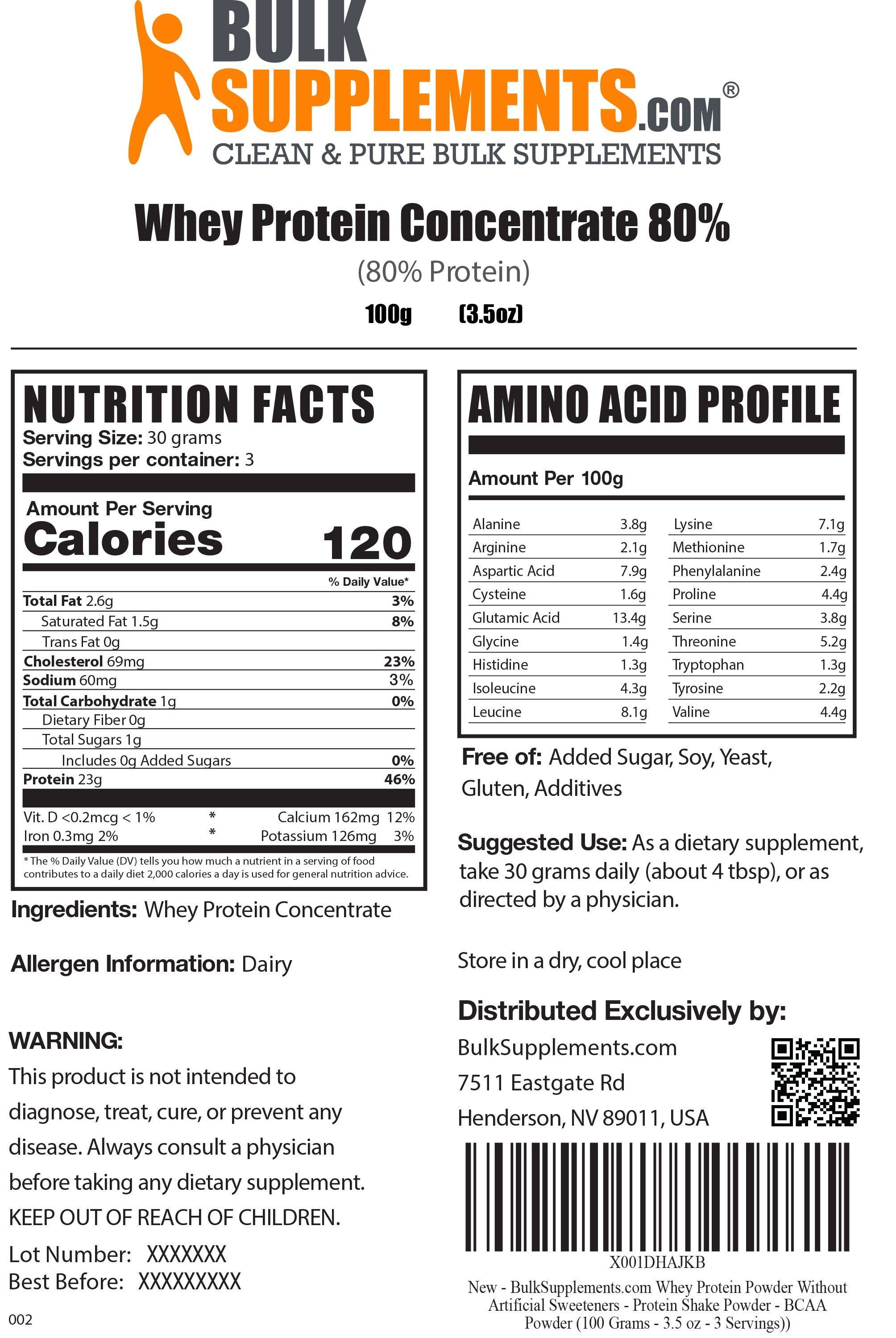 Whey Protein Concentrate 80% Powder - Clean, 20kg Pure Powder