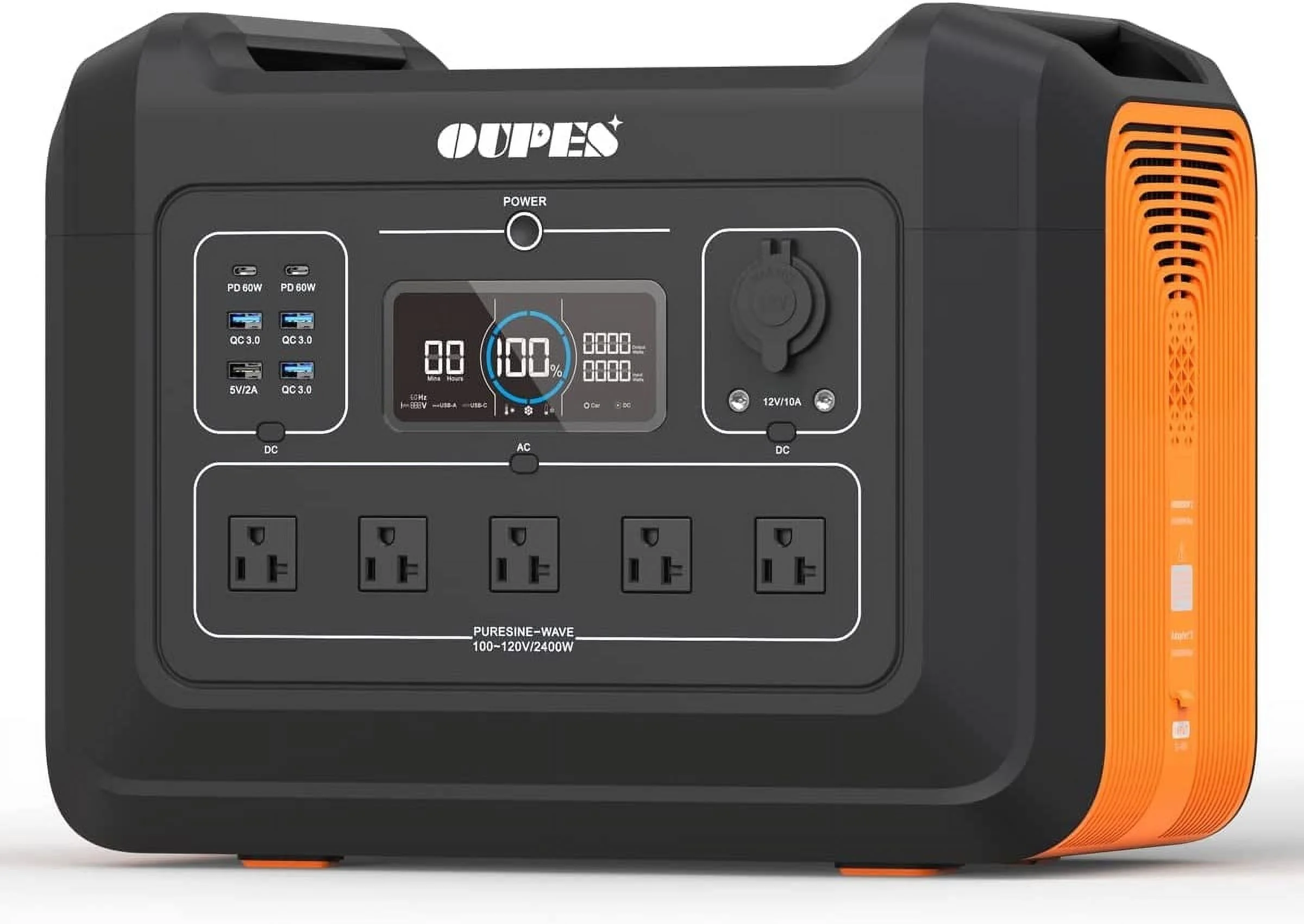 OUPES 2400W Solar Generator with 4*240W Panels Included, 2232Wh Portable Power Station with 5x 2400W AC Outlets for Outdoors Camping RV High-Power Appliances Emergency