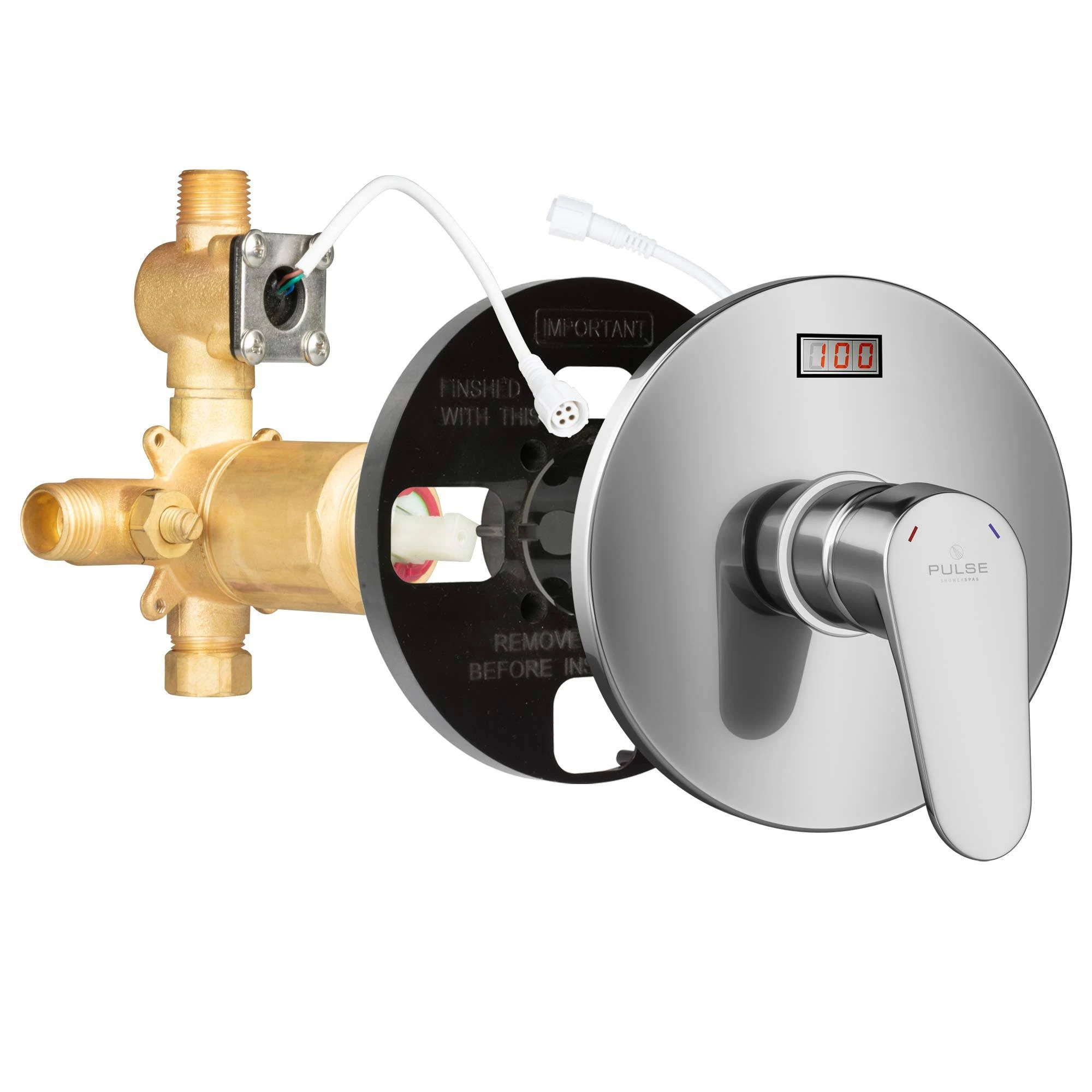 Pulse ShowerSpas Rough-In VALVE-PRESSURE Balance-Chrome Trim Kit 3002-RIV-PB-CH