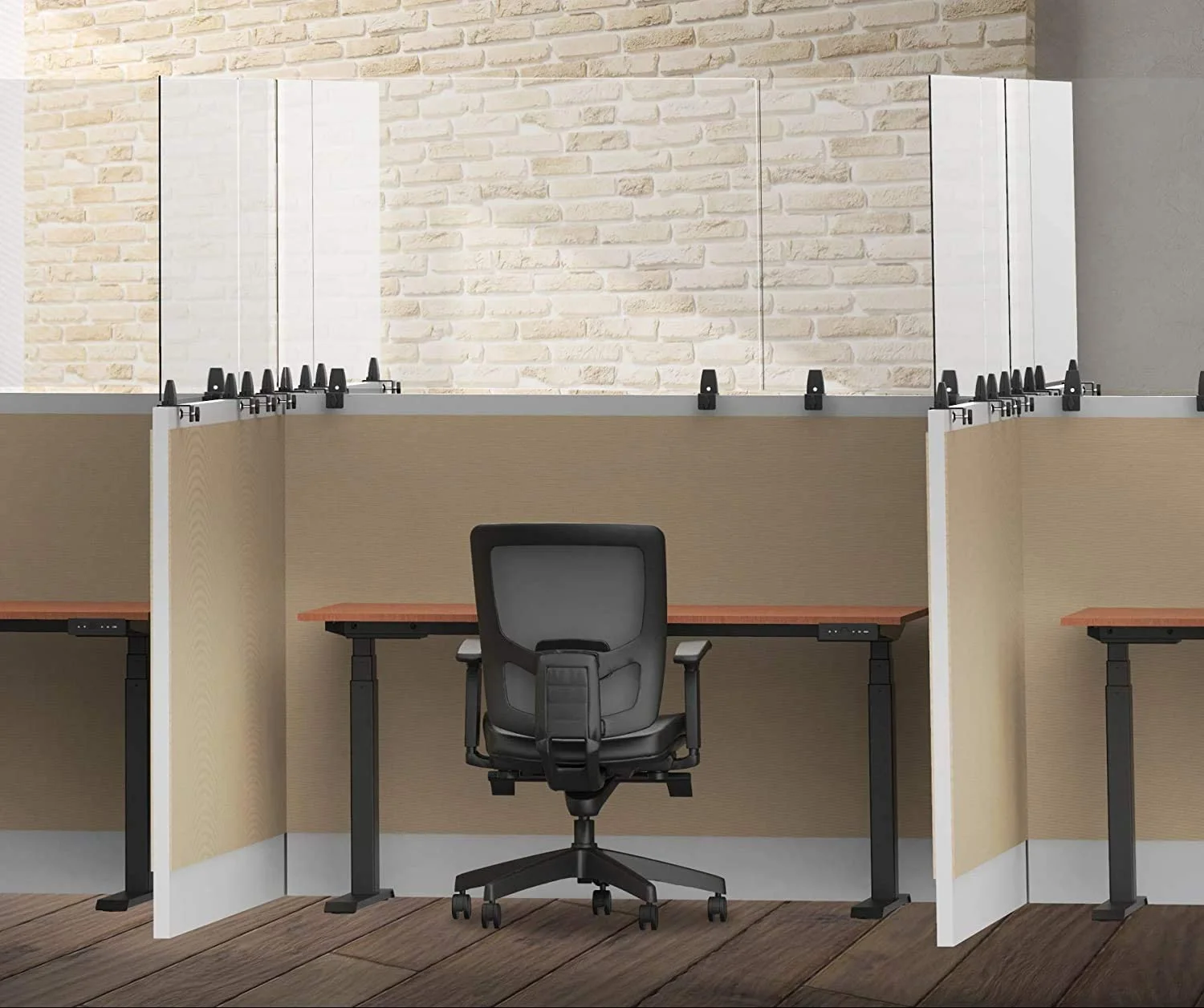 Clear Cubicle Wall Extender | Single 60 In X 30 In Panel | Clamp On Shield & Sneeze Guard | Portable Desk Divider For Desk Walls & Cubicles | For Offices, Libraries & More