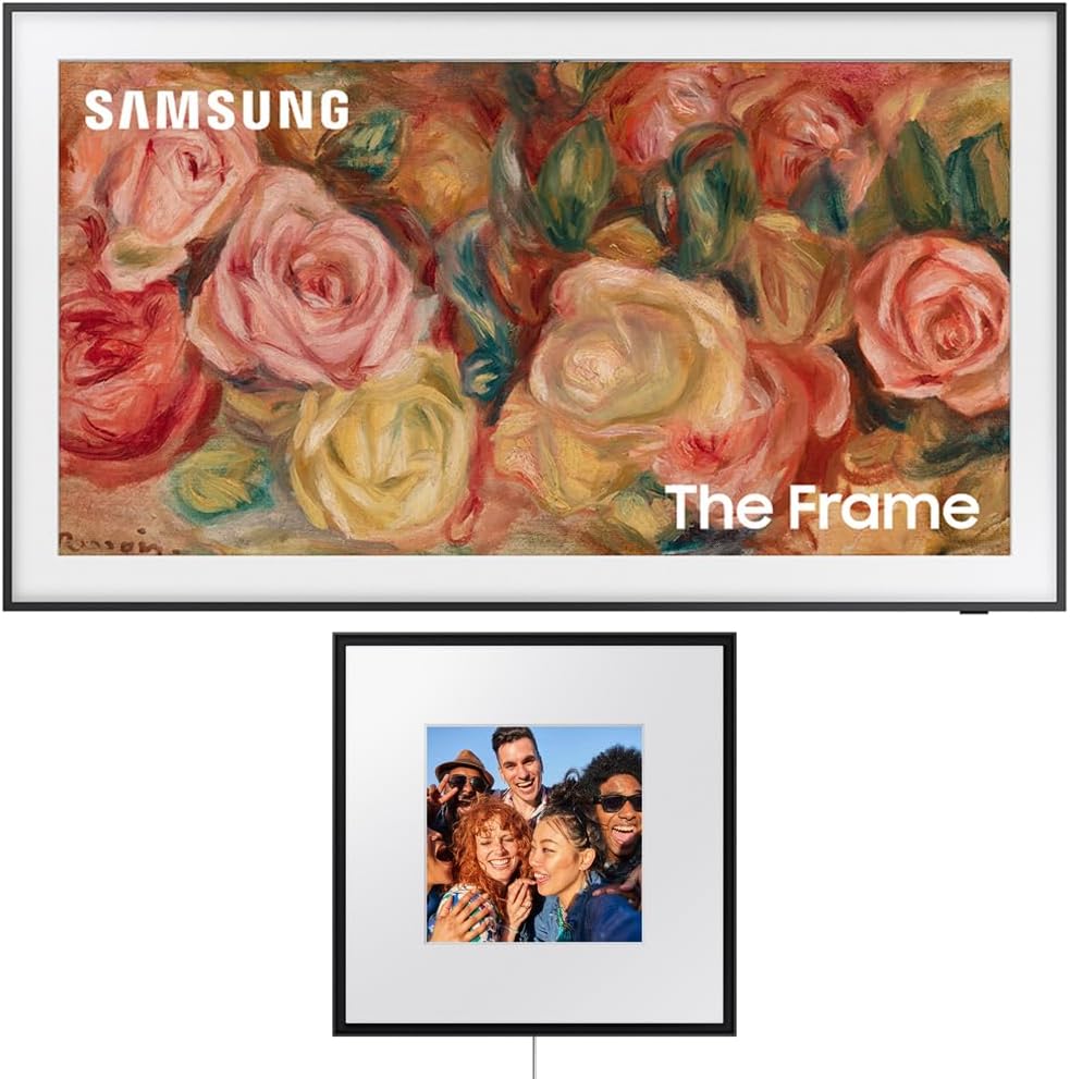 Samsung QN43LS03DA 43 inch The Frame QLED 4K Smart TV (2024 Model) Bundle with HW-LS60D Photo Music Frame Smart Speaker Dolby ATMOS w/Q-Symphony