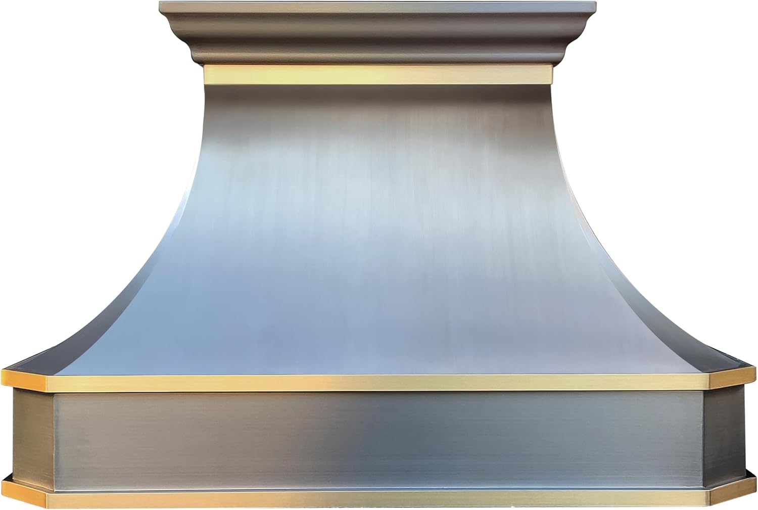 Stainless Steel Range Hood Island Mount 42'' W,42'' H, CT Copper Tailor Custom Handmade Metal Kitchen Vent Hood, With 4-Speed Exhaust Fan & LED Light,SH3-BS