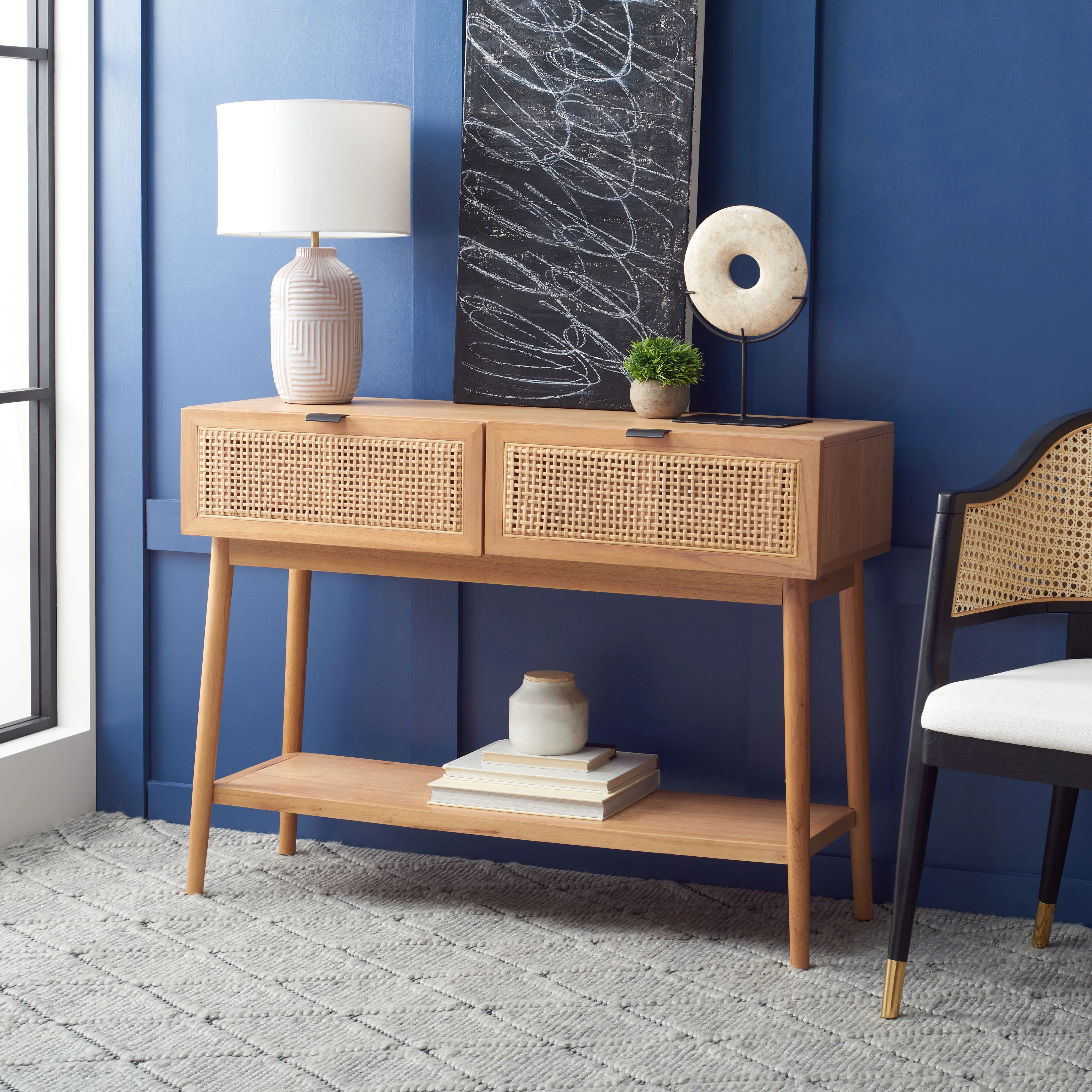 SAFAVIEH Baisley Amish Natural Wood Console Table with Drawer (42 in. W x 14 in. D x 31 in. H)