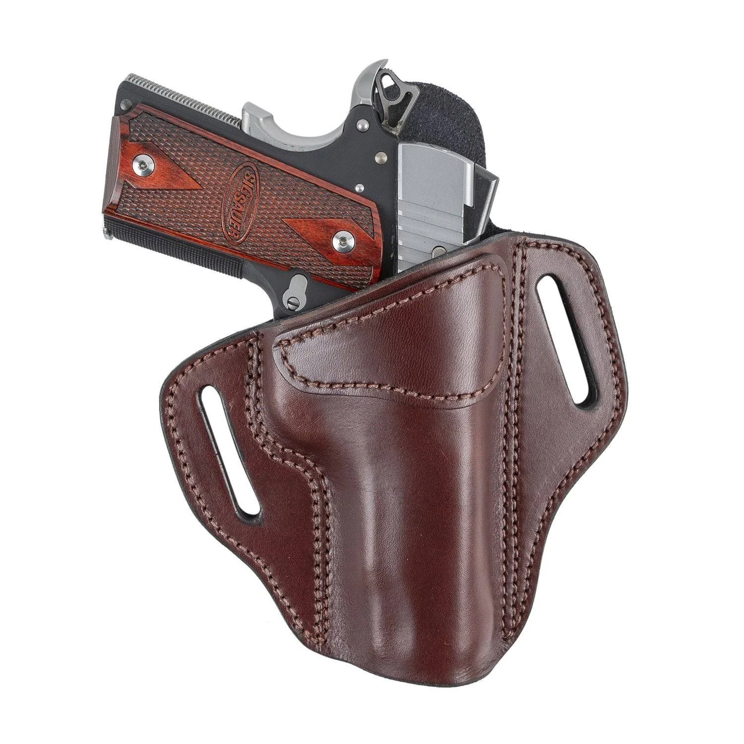 The Ultimate 2 Slot OWB Leather Gun Holster | Relentless Tactical Right Handed / Brown