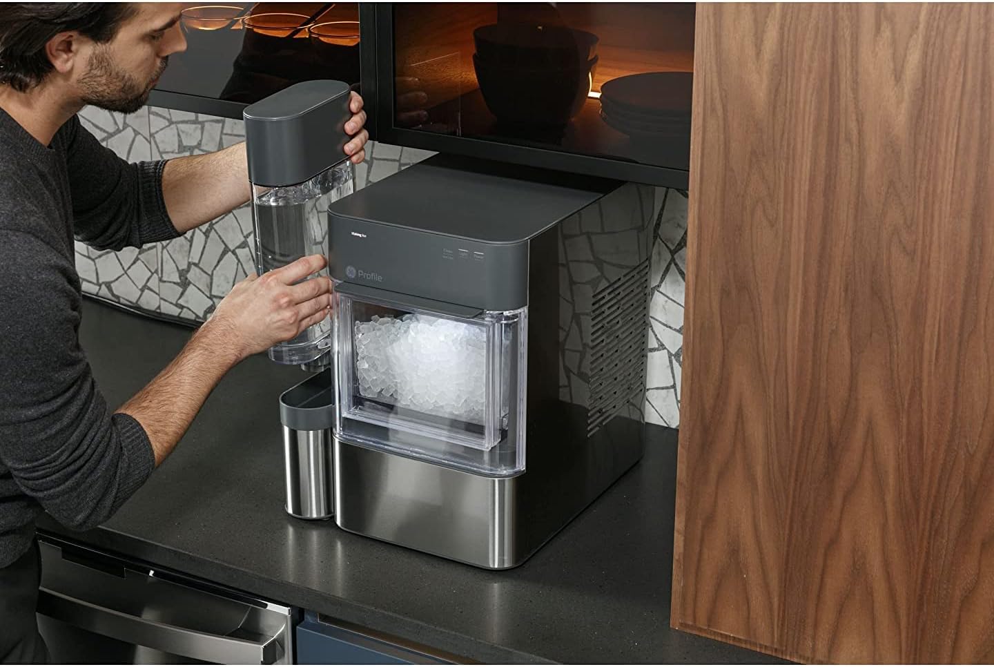 GE Profile Opal | Countertop Nugget Ice Maker w/ 1 gal sidetank | 2.0XL Version | Ice Machine with WiFi Connectivity & GE Profile Opal | Cleaning Supplies Kit for Opal Nugget Ice Maker