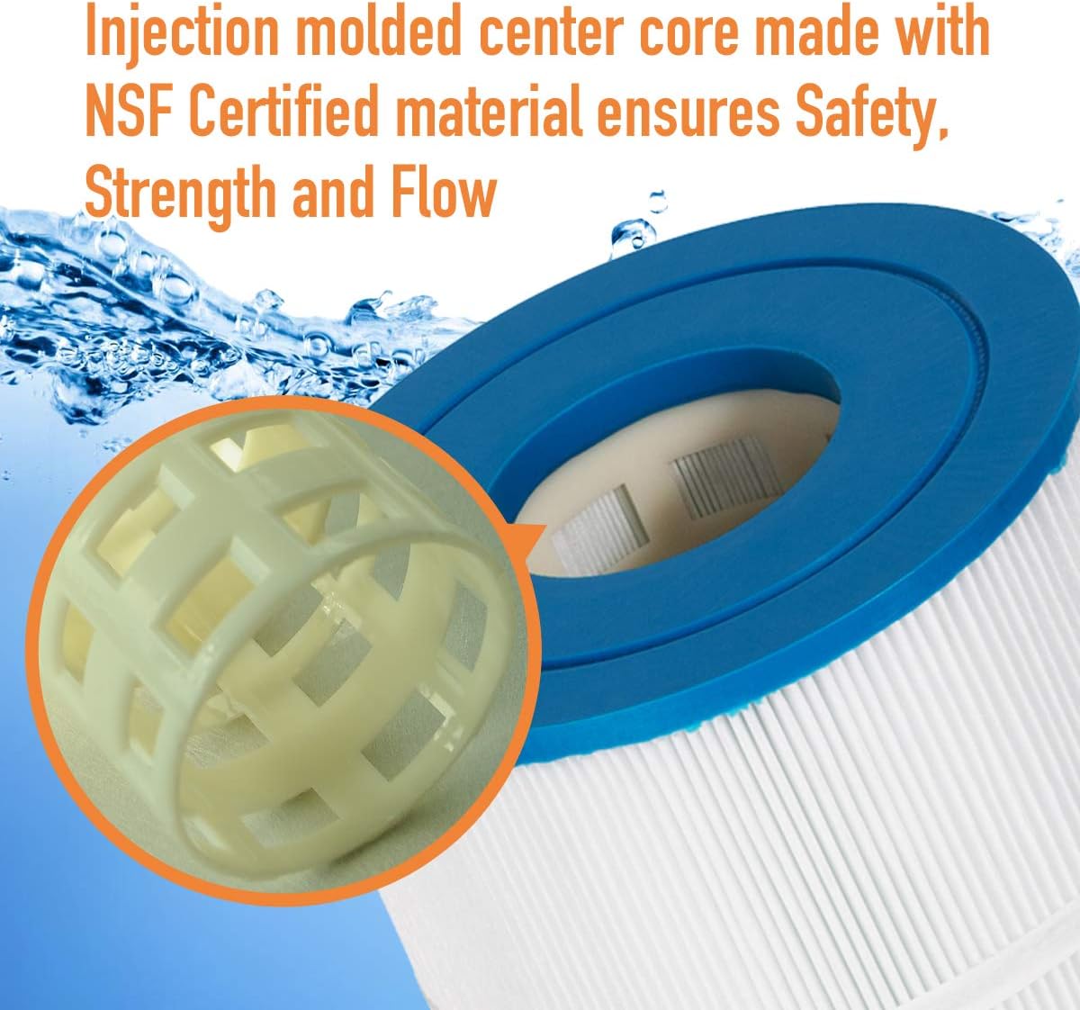 ZOTEE PCC130-PAK4 Pool Filter Cartridge Replaces Clean and Clear Plus 520, C-7472, Darlly 71252,FC-1978, 817-0143, PLFPCC130, 4 Pack