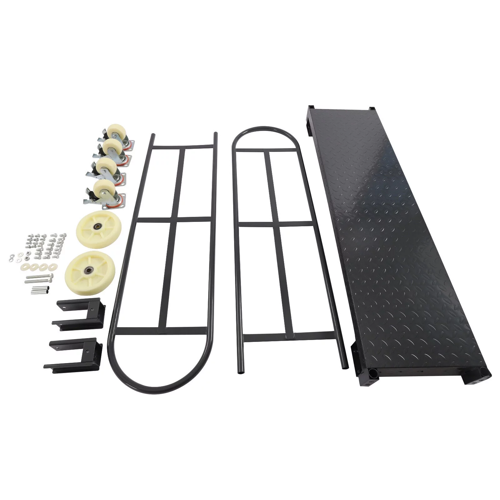 Miumaeov Steel U-Boat Cart 65"x16" Platform Hand Truck with Wheels 2000lb Capacity Equipment Cart for Warehouses Storage Rooms Transportation Facilities