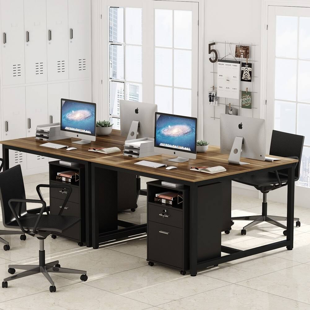 2 Drawer Mobile File Cabinet with Lock, Filing Cabinet Printer Stand for Letter Size - Black