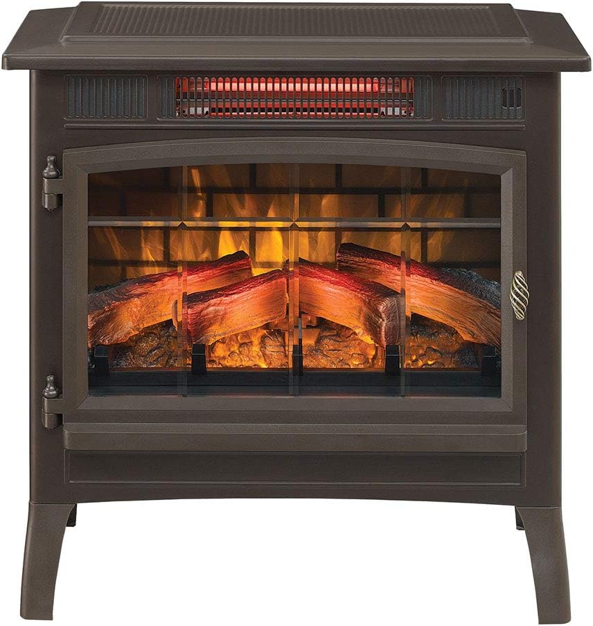 Duraflame 3D Infrared Electric Fireplace Stove with Remote Control - Portable Indoor Space Heater - DFI-5010 (Black)