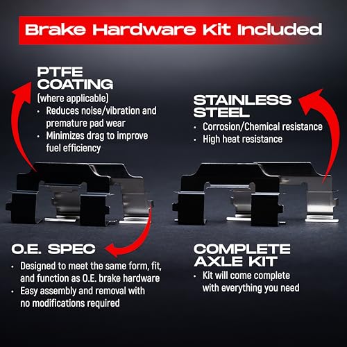 R1 Concepts Front Rear Brakes and Rotors Kit |Front Rear Brake Pads| Brake Rotors and Pads| Ceramic Brake Pads and Rotors |Hardware Kit|fits 2005-2010 Honda Odyssey