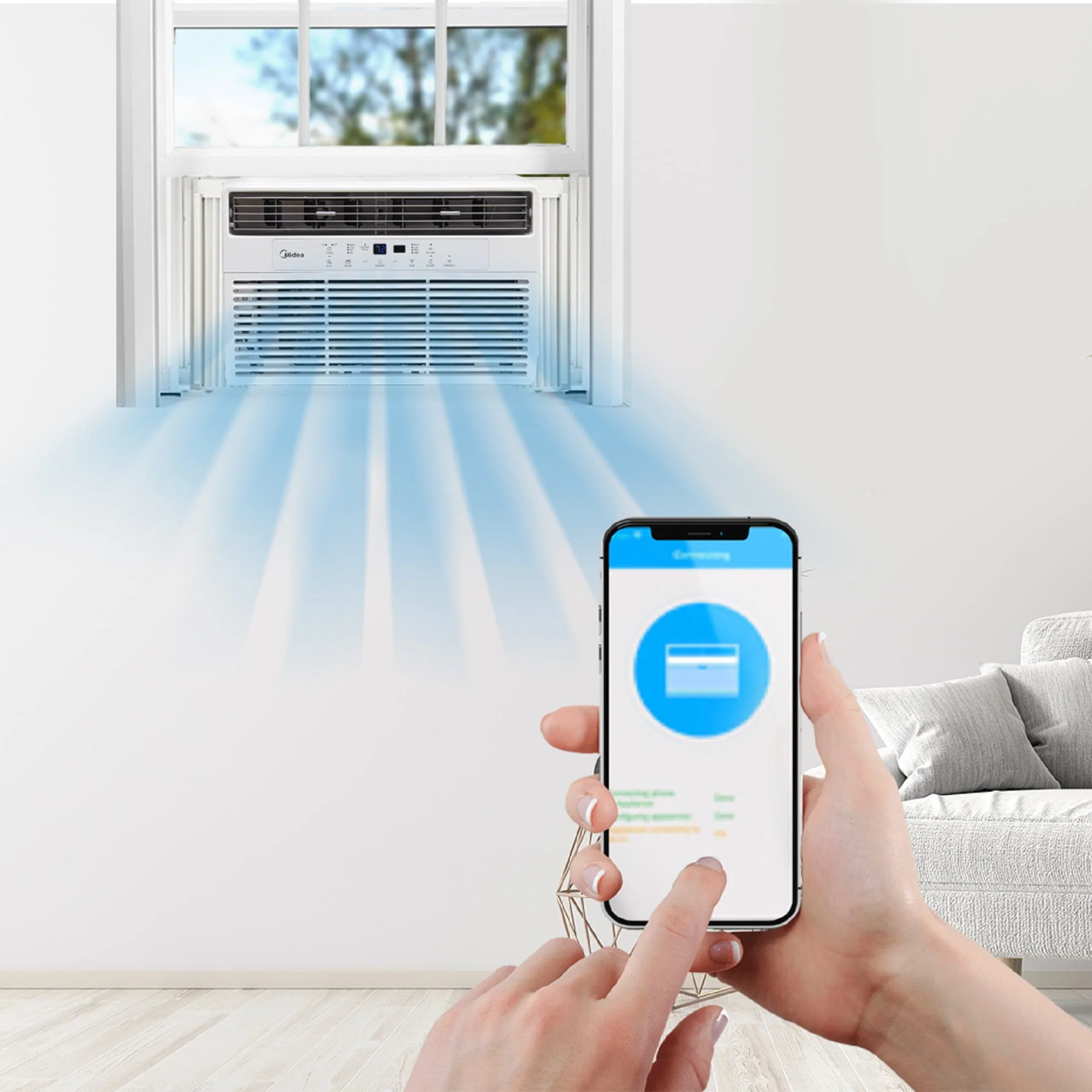 Midea 8,000 BTU 115V Smart Window Air Conditioner with Comfort Sense Remote, Covers up to 350 Sq. ft., White, MAW08S1DWWT