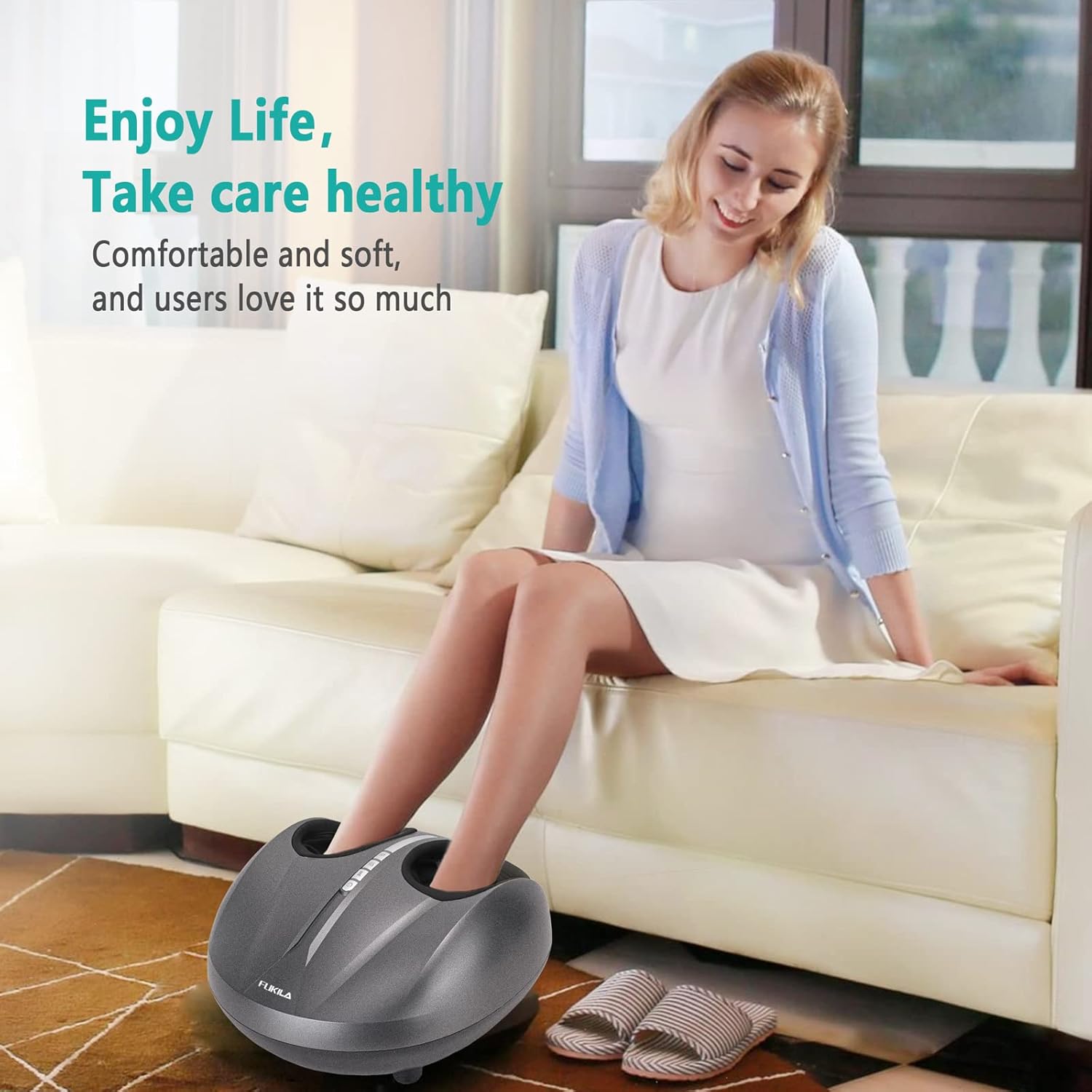 Foot Massager Machine with Soothing Heat and Air Compression,Shiatsu Foot Massage Deep Kneading Therapy, Adjustable Intensity Relax Settings,Feet Massager Relieve Muscle Pain 3 Modes, Remote Control