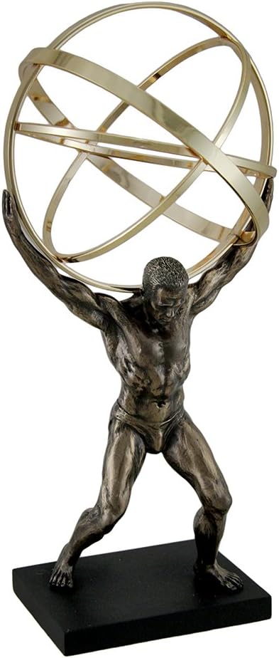 Veronese Design Atlas Carrying Celestial Sphere Bronze Finished Statue