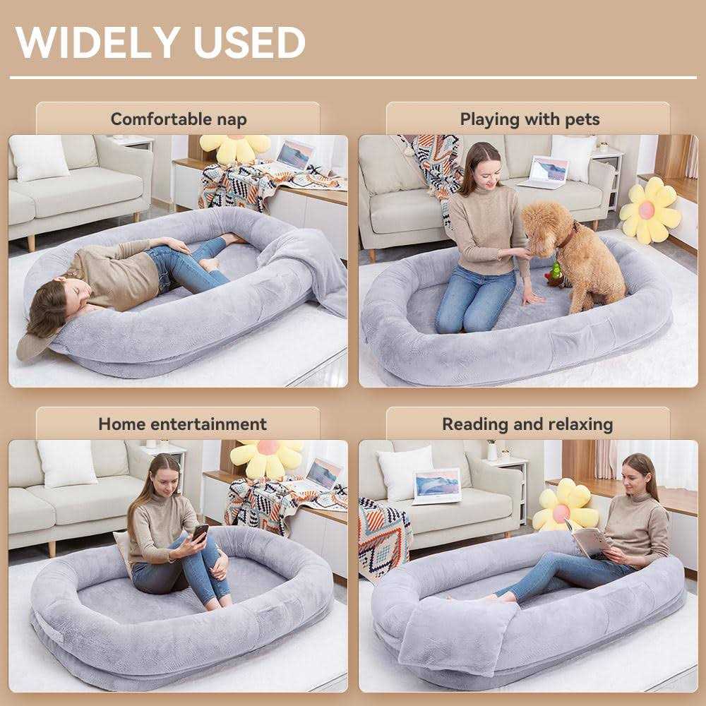 Human Dog Bed Large Dog Bed with Raised Cushioned Rim and