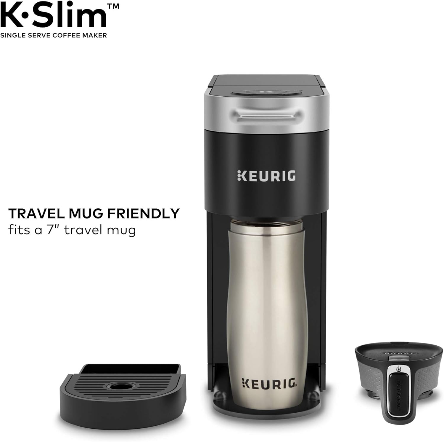 Keurig K-Slim Single Serve Coffee Maker with Folgers Black Silk Dark Roast Coffee, 72 K-Cup Pods