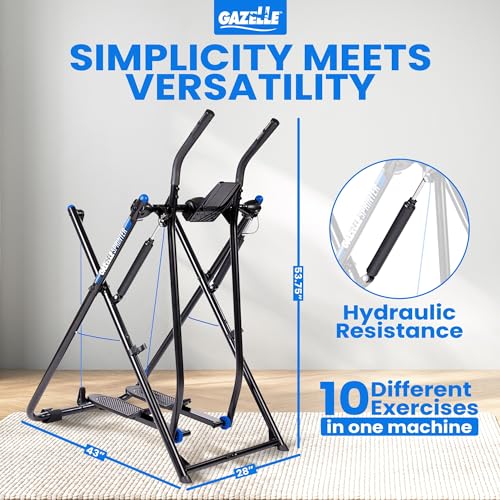 Gazelle Tony Little Total Body Fitness Workout Exercise Elliptical Glider Supports 250-300lbs with Low-Impact Design for Home Gym