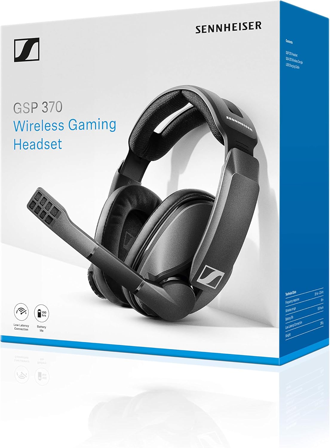 Sennheiser GSP 370 Over-Ear Wireless Gaming Headset, Low-Latency Bluetooth,Noise-Cancelling Mic, Flip-to-Mute, Audio Presets - PC, Mac, Windows, and PS4 Compatible - Black