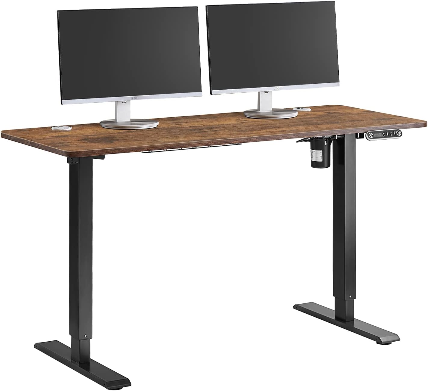 HOMMOO Electric Height Adjustable Standing Desk 48" x 24" Single Motor Ergonomic Stand Up Desk Sit Stand Desk with 4 Preset Heights Memory Controller Home Office Computer Desk (Black)