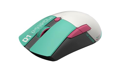 TUF Gaming Mini Wireless Mouse Hatsune Miku Edition- lightweight, ambidextrous 65g wireless gaming mouse with tri-mode connectivity, 12,000dpi sensor, and 100million-click lifespan mechanical switches