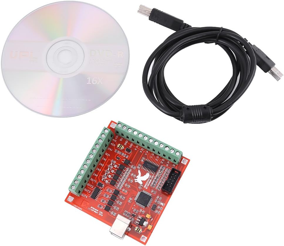 Wendry DIY CNC Controller Card, USB 4-Axis Linkage Mach3 Stepper Motor Motion Control Card, 100Khz Motion Controller Card Breakout Board for CNC Engraving