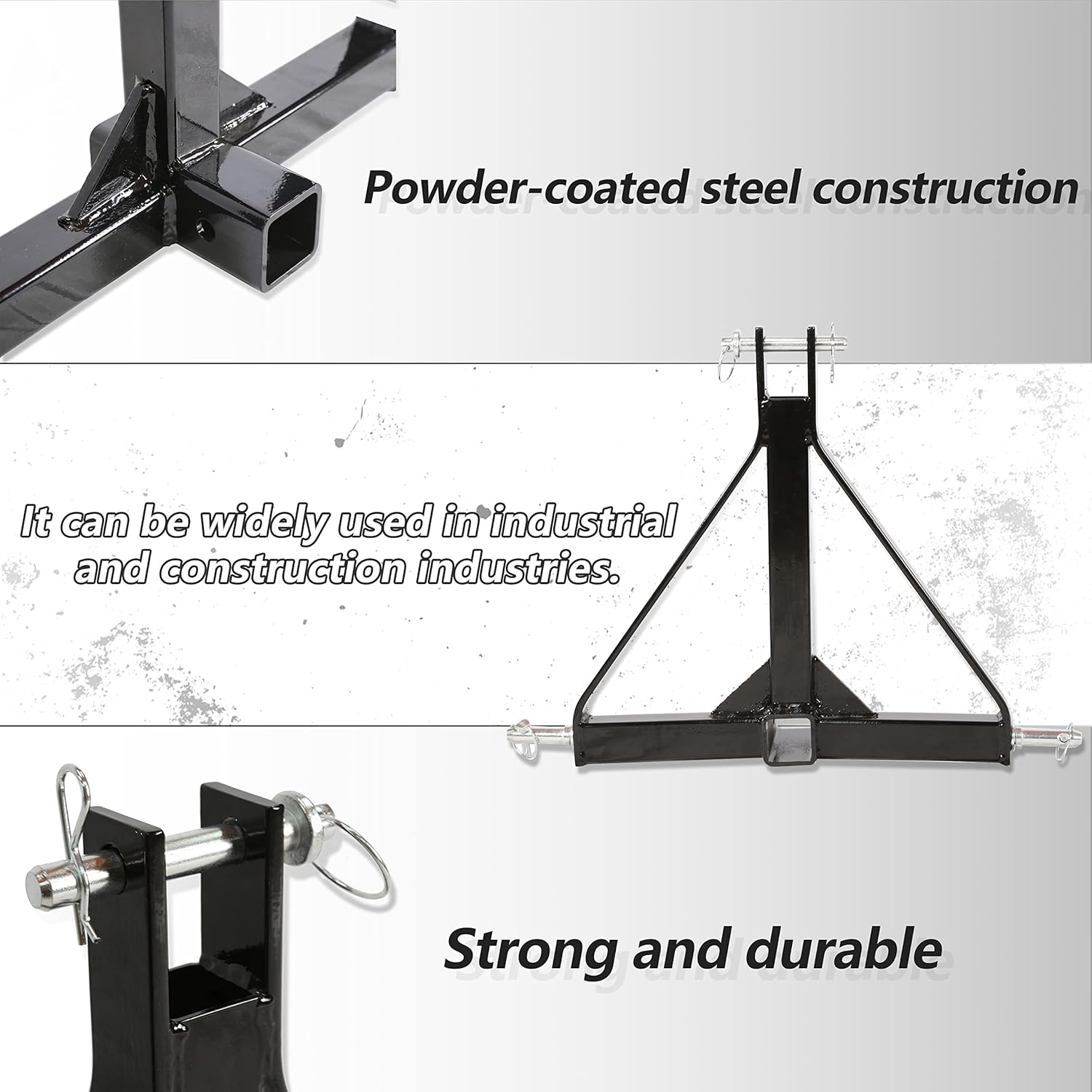 3 Point 2 Receiver Trailer Hitch Category 1 Tractor Tow Drawbar Adapter for BX Kubota, John Deere, LM25H WLM Tractor, NorTrac, Kioti, Yanmar, Cat