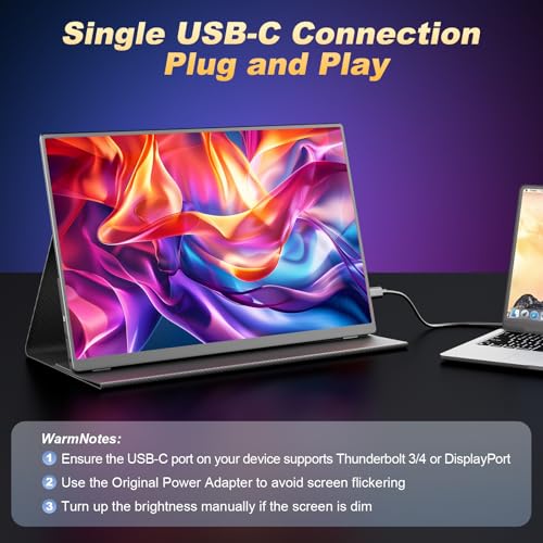 18.5 Inch Large Portable Monitor, 120Hz 1080P FHD IPS Portable Gaming Travel Screen Display for Laptop/Phone/Xbox PS4/5, 125% sRGB, Dual Speakers, VESA & Smart Cover