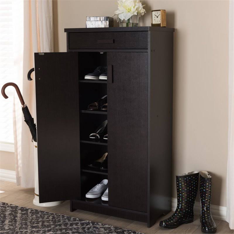 Baxton Studio Bienna Shoe Cabinet in Wenge Brown - 146-21003-8267-CMYX