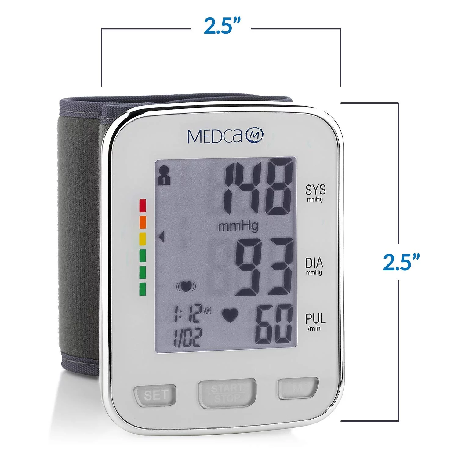 Blood Pressure Cuff Wrist with Monitor and Portable Fully Automatic BP Machine Band by MEDca - Curated Treasures Market