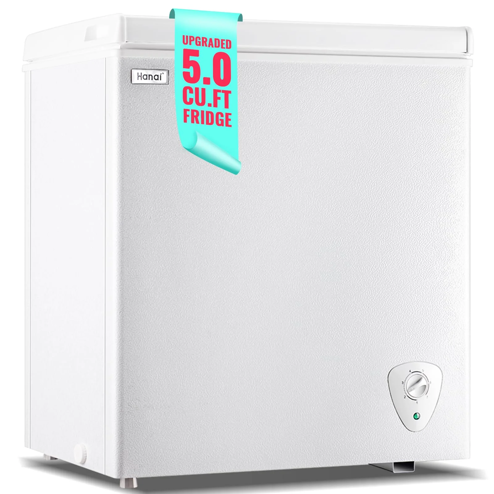 WANAI White Chest Freezer Small Deep Freezer 5.0 Cu.ft Fast Freezing Freezers with 7 Temp Control