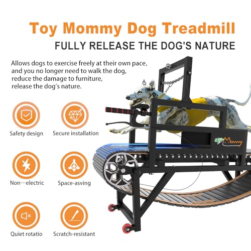 Dog Treadmill with Disc Brake, Resistance Adjustment, Paw-Friendly PE Slatmill & Speedometer - Heavy Duty Dog Treadmill for Large & Medium Dogs, Supports Up to 300 lbs, Easy to Move