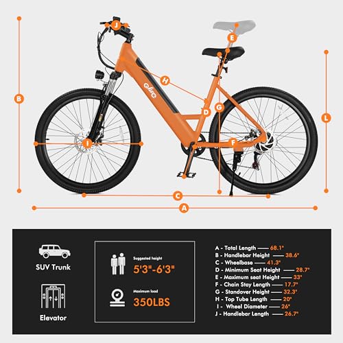 Cityone Electric Bike for Adults 26" Step-Through 22MPH Ebike with 2.1" Tire,UL2849 Certified Built-in Removable Battery,Peak 750W Motor Ebikes with 7 Speed, Commuter E Bicycle