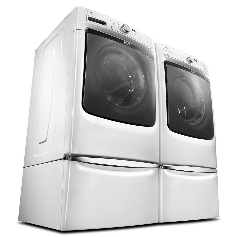 15.5x22 Laundry Pedestal with Chrome Handle and Storage Drawer XHPC155XW - White x