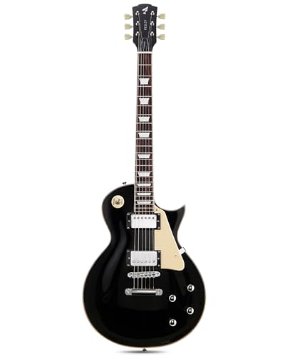 Fesley LP Electric Guitar with Arched Top:39" Solid Body Electric Guitars with Mahogany Body and Rosewood Fretboard,Electric Guitar with Humbucker Pickups, Guitarra Eléctrica with Alice String,Gold