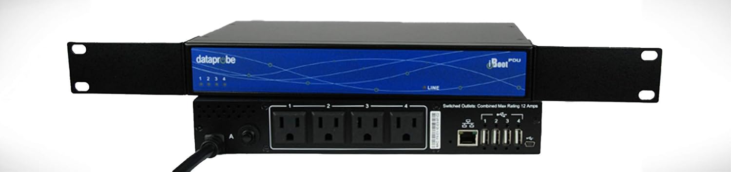 Dataprobe iBoot-PDU4-N15 // 4 Outlet Managed PDU, 115VAC/15A, 1U Rackmount, Sophisticated Automation, Cloud Manageable, Environmental Monitoring, Wide Temperature Range
