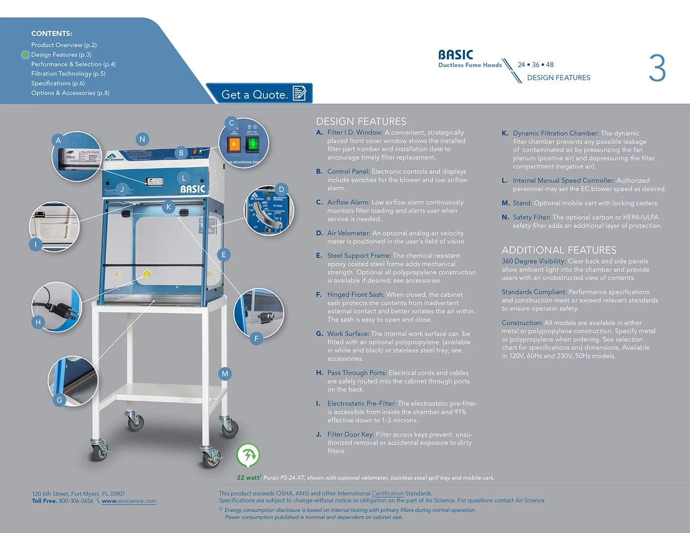 Ductless Fume Hood 24" Wide