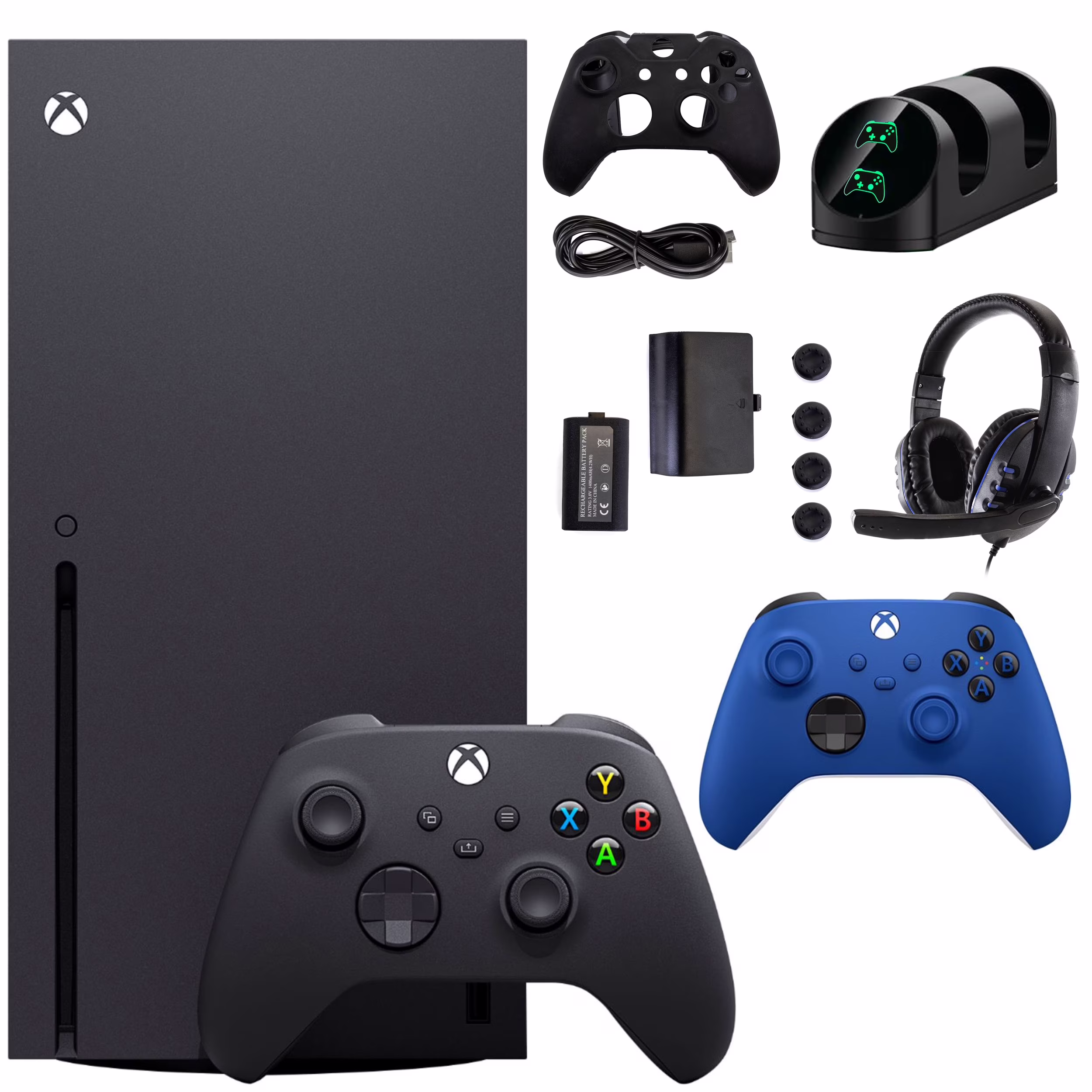 Microsoft Xbox Series X 1TB Console with Blue Controller &amp; Accessories Kit