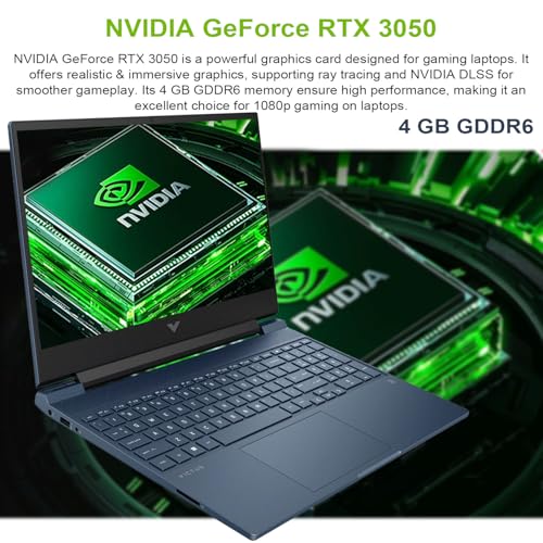HP Victus 15.6 i5 Gaming Laptop, 15.6 FHD 1920*1080 144Hz, Intel Core i5-12450H, NVIDIA GeForce RTX 3050, 16GB RAM, 1TB SSD, Backlit KB, Touchpad, SD Card Reader, Webcam, HDMI, Wi-Fi 6, W11 H, Blue