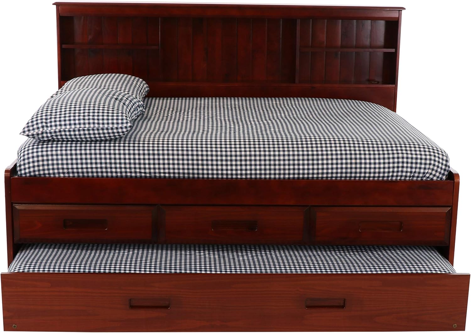 Discovery World Furniture Full Bookcase Daybed with 3 Drawers & Trundle Merlot