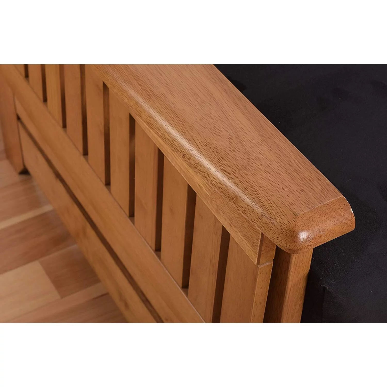 Albany Futon in Barbados Finish, Twill Black Mattress