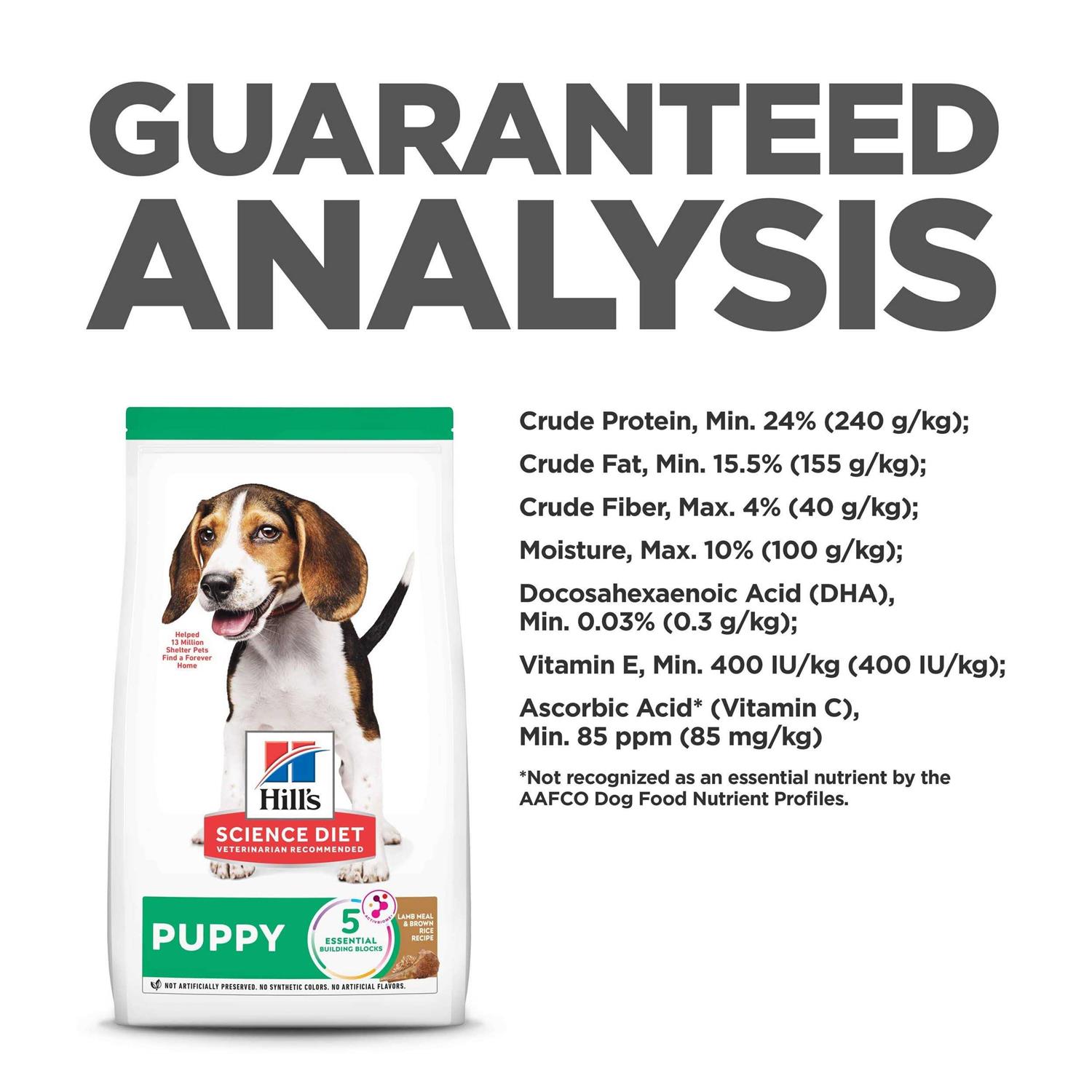Hill's Science Diet Puppy Lamb Meal &amp; Brown Rice Recipe Dry Dog Food - Pet Supplies online store