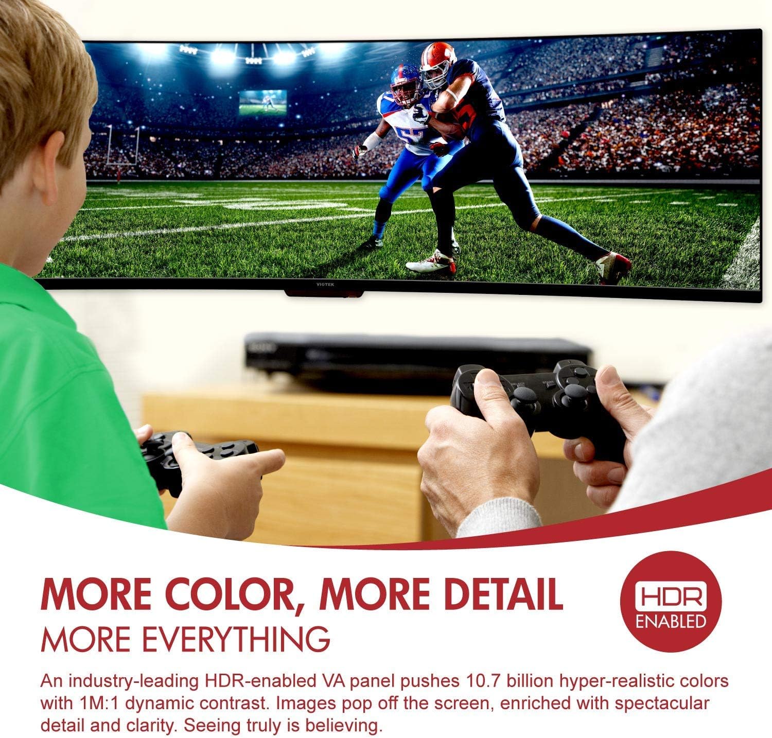 VIOTEK SUW49C 49-Inch Super Ultrawide 32:9 Curved Monitor with Speakers, 144Hz HDR 6ms 3840x1080p, FreeSync, GamePlus, VESA & More