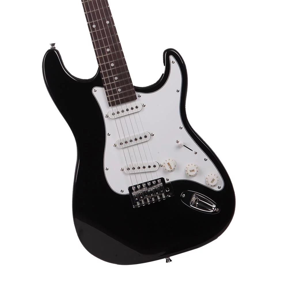 Ktaxon Rose Wood Fingerboard Electric Guitar with Guitar Bag for Beginner, Black - Curated Treasures Market